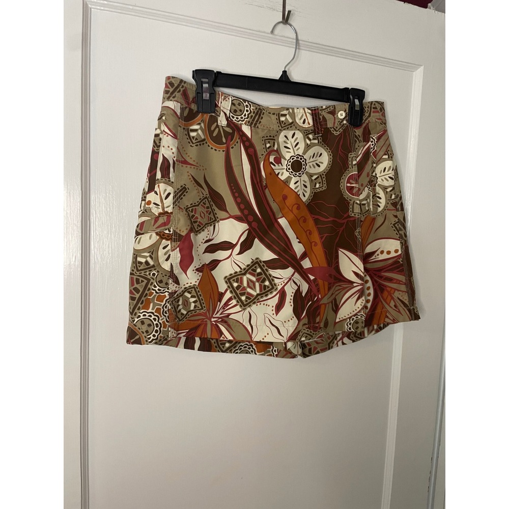 Aventura Striped Skirt skirt Brown, Cream, Floral, Geometric Pattern, Size 8‎